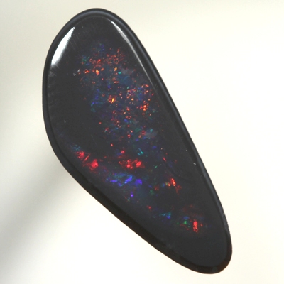 SOLID BLACK OPAL Bright rich fire, rare red - blue combo